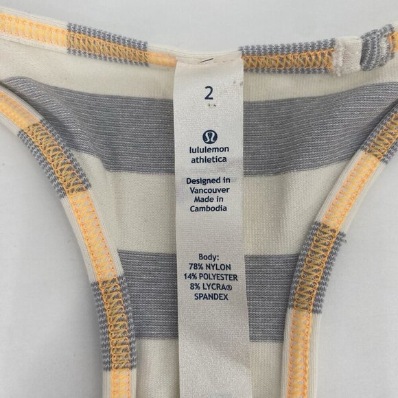 Lululemon Women’s Striped Racer Back Top Tank Size 2 - Picture 3 of 8